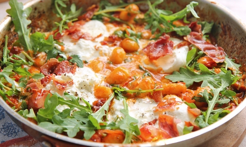 Gnocchi with Burrata and Crispy Prosciutto