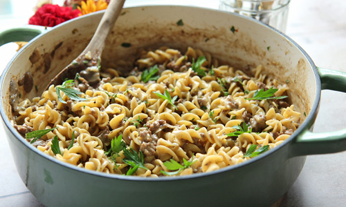 One Pot Beef Stroganoff