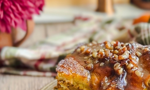 Pumpkin Praline Bread Pudding