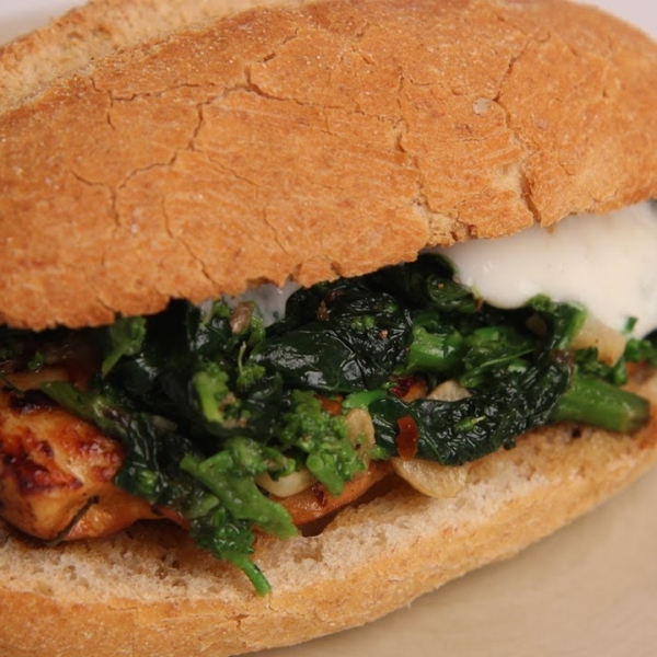 Broccoli Rabe and Chicken Sandwich