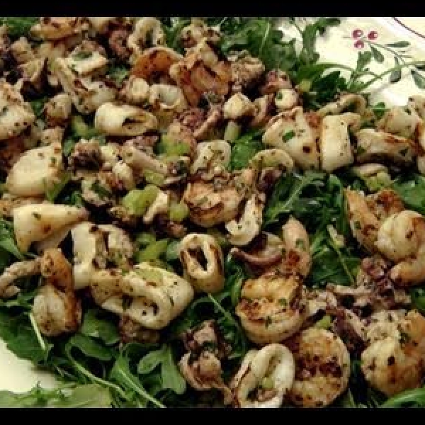 Grilled seafood salad