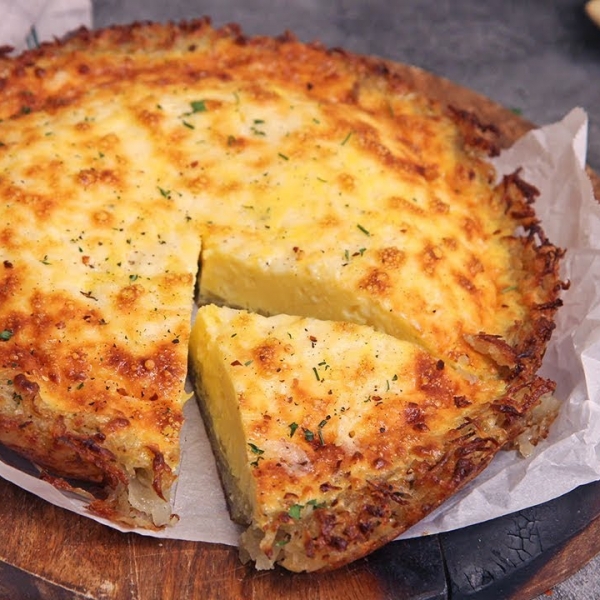 Quiche with Hashbrown crust